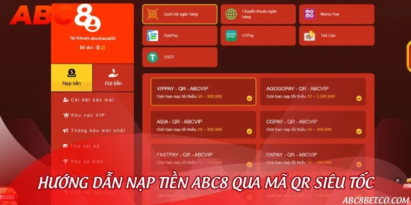 6 bước nạp thêm tiền vào tài khoản bằng mã QR